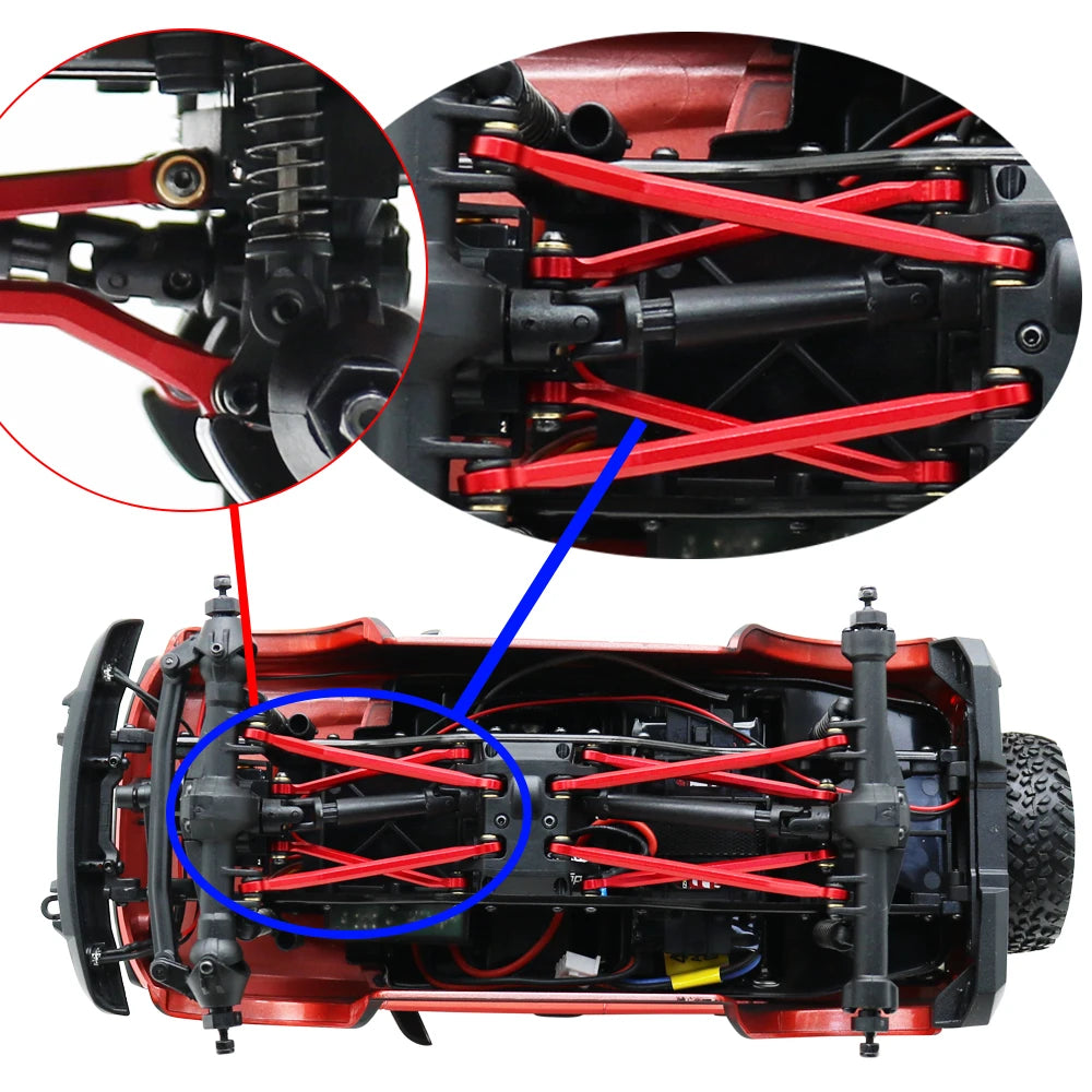 BDXRC 1/24 RC Crawler Car Axial SCX24 Jeep Gladiator AXI00005  CNC Aluminum High Clearance 4 Links Set Upgrade Parts