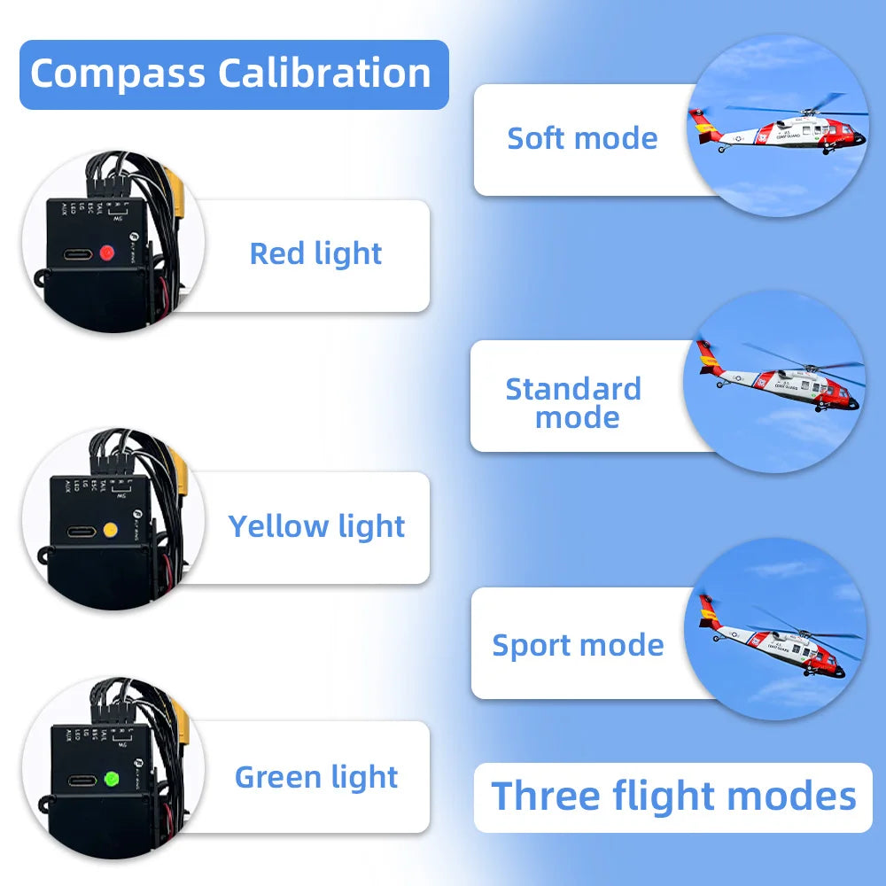 FLYWING MH-60 R Seahawk RC Helicopter LED light ACE ATT MH60R GPS helicopter MH60 rc helicopter 470 size MH60 Scale Helicopter