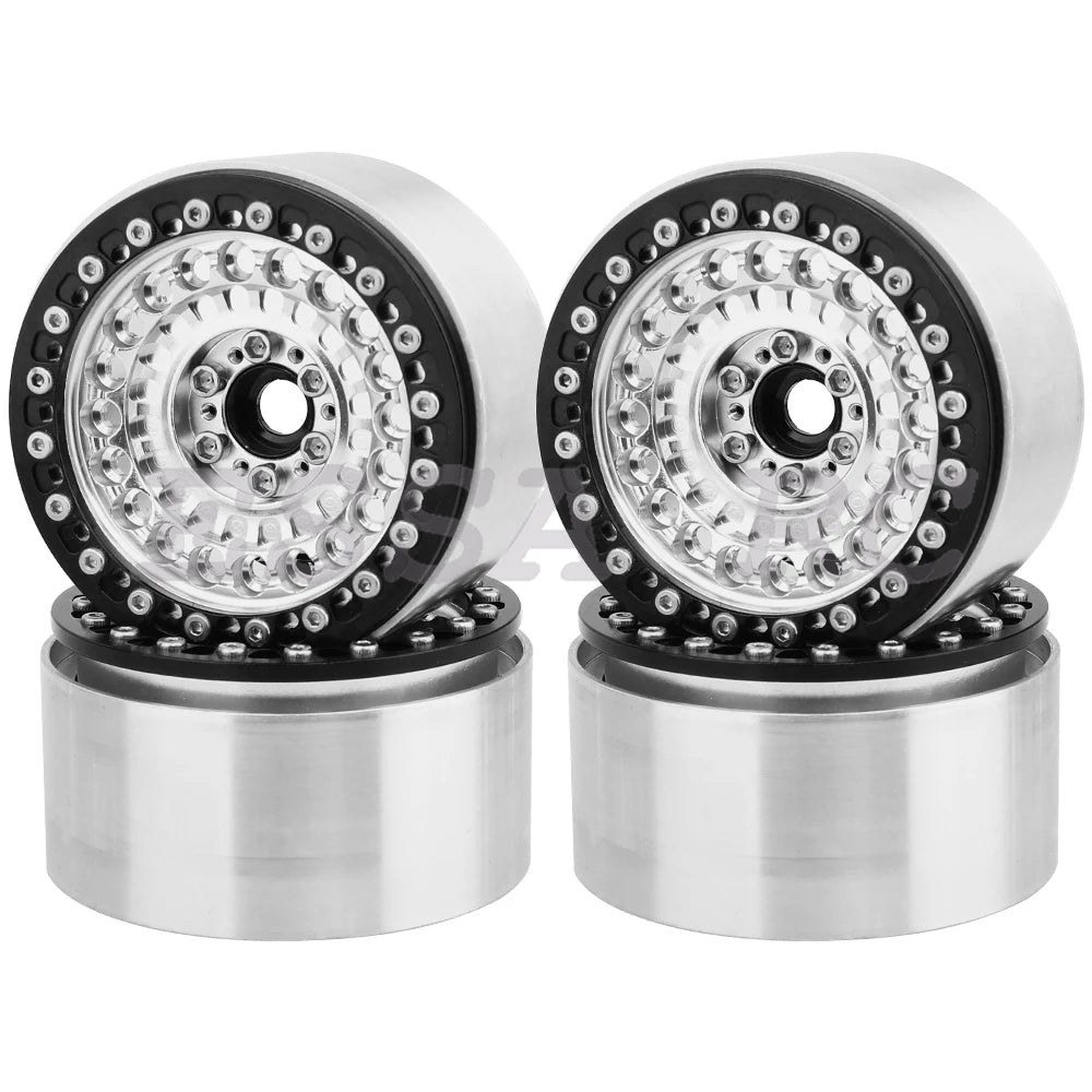 2/4Pcs 2.2 Inch Metal Alloy Beadlock Wheel Hub Rim Rims Aluminum Alloy for TRX4 TRX6 Axial SCX10 III  1/10 RC Crawler