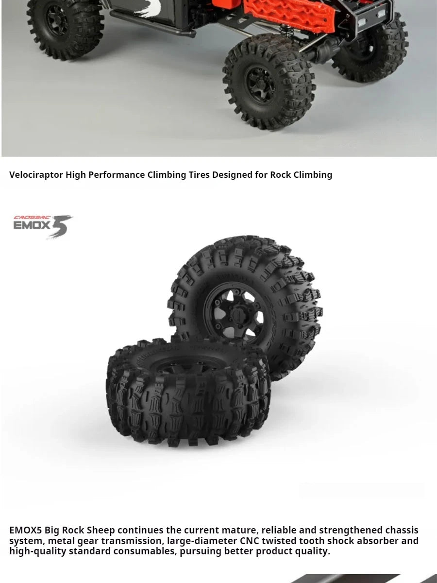 New Crossrc Emo X5 Foc Brushless 1/8 Rc Remote Control Model Cars Off-Road Crawler 4wd Road Rescue Vehicle Children'S Toy Gift