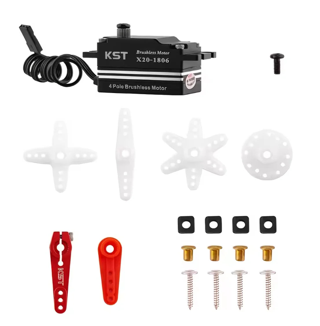 KST X20-1806 Brushless Servo Low-Profile 18Kgf.cm 0.06sec for RC Car Plane - High Torque Quick Response Remote Control Accessory