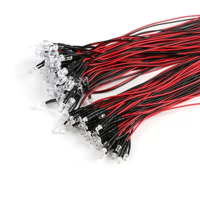 10Pcs 3mm 5mm LED Light 3V-12V Red Green Blue White Multicolor Pilot lamp For RC Crawler Car Traxxas TRX4 Axial Toy Parts