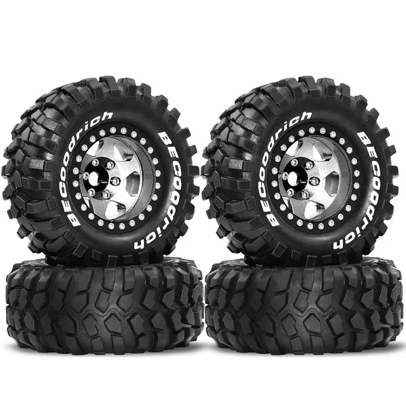 4pcs 1.9" Rubber Tires Beadlock Wheels Rims for 1/10 RC Crawler Car Traxxas TRX4 Axial SCX10 90046 90047 MST HSP Redcat Gen8