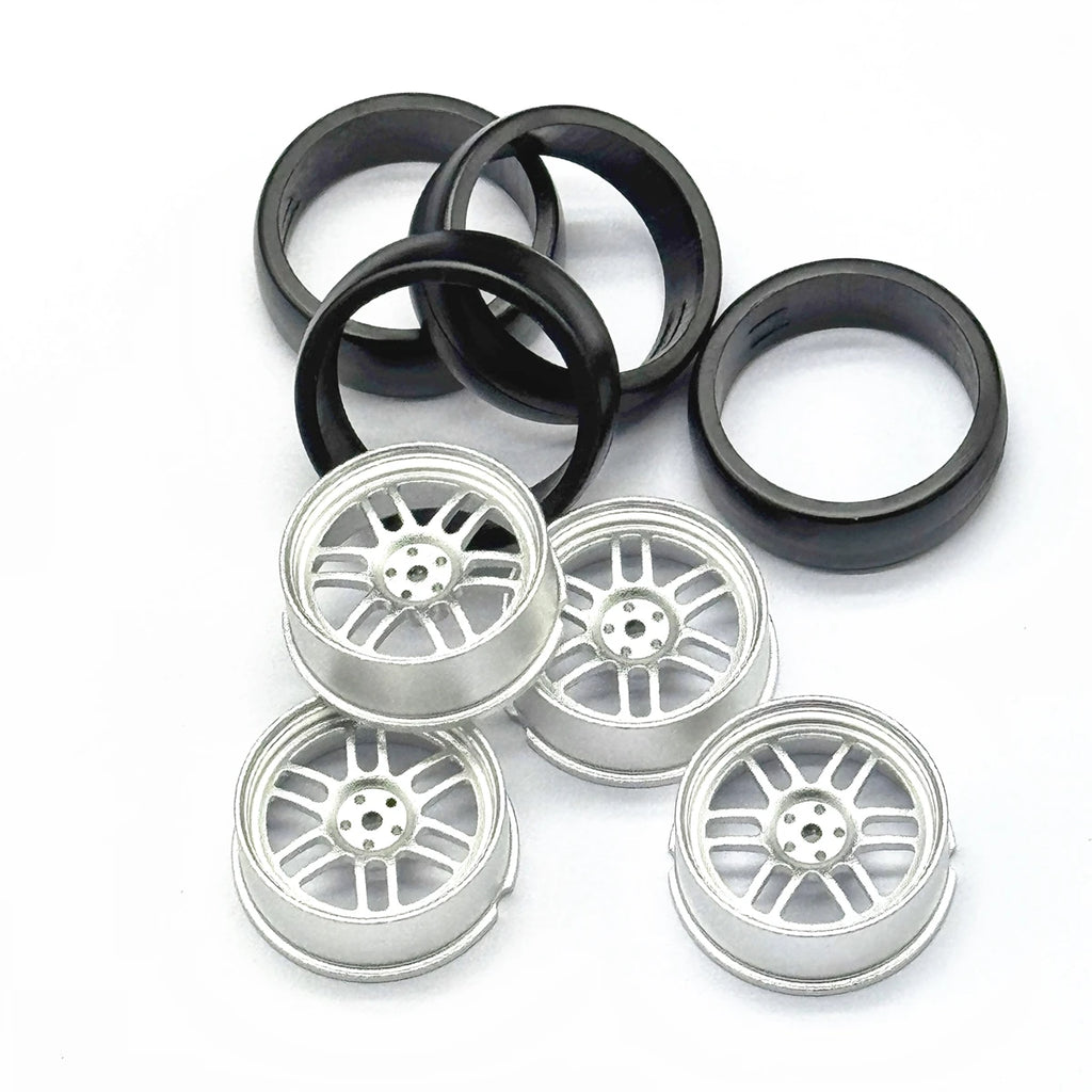 1:18 LDRC LD1801 LD1802 LD1803 LD1804 A01 A02 A86 4pcs Metal 32mm RC Hard Drift Tire Wheel Hard Tyre 1/18 RC Car Upgrade Parts