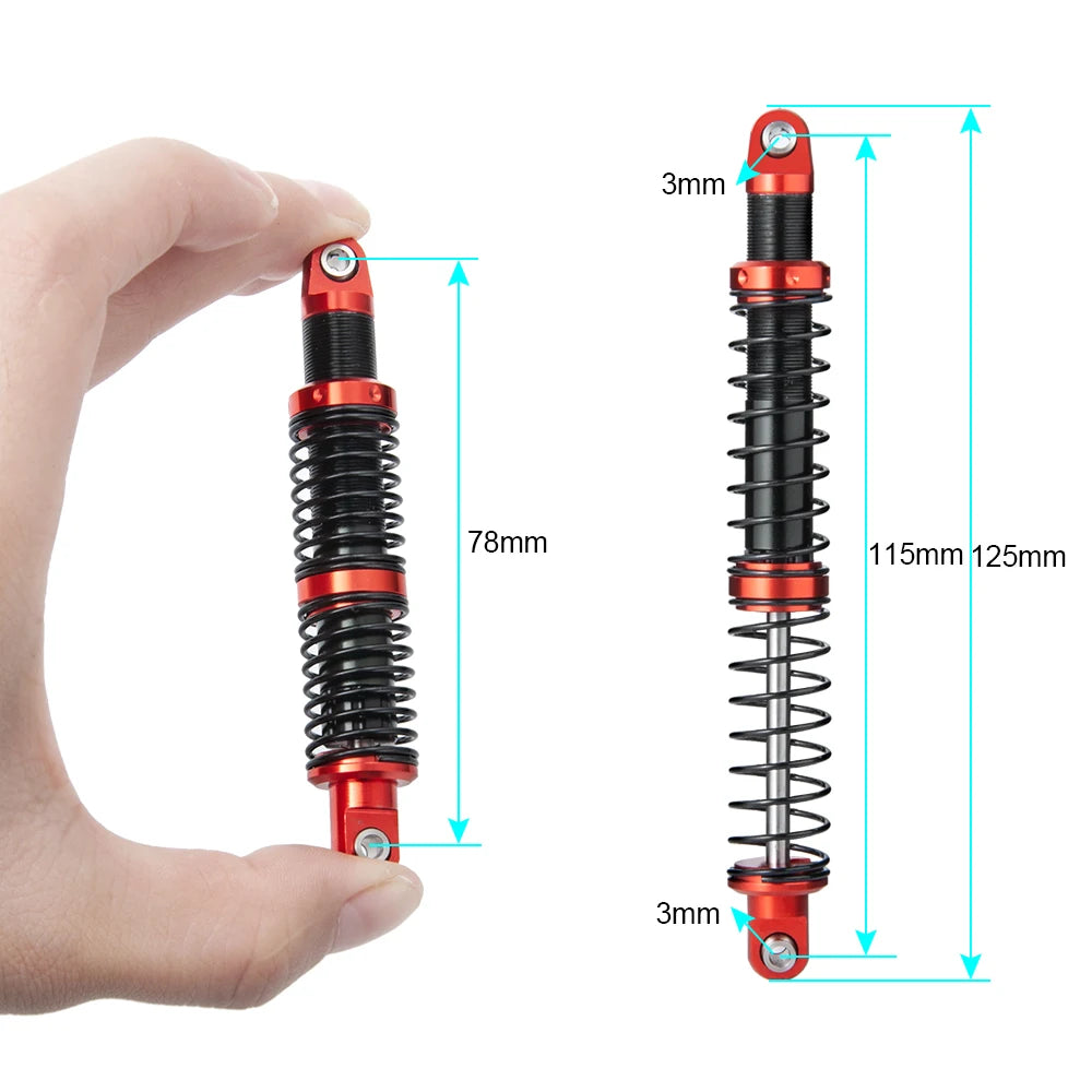 AXSPEED Metal Shock Absorber Oil Damper 75/85/95/105/115/125mm for 1:10 RC Crawler Car Axial SCX10 CC01 Wraith TRX4 TRX6 D90