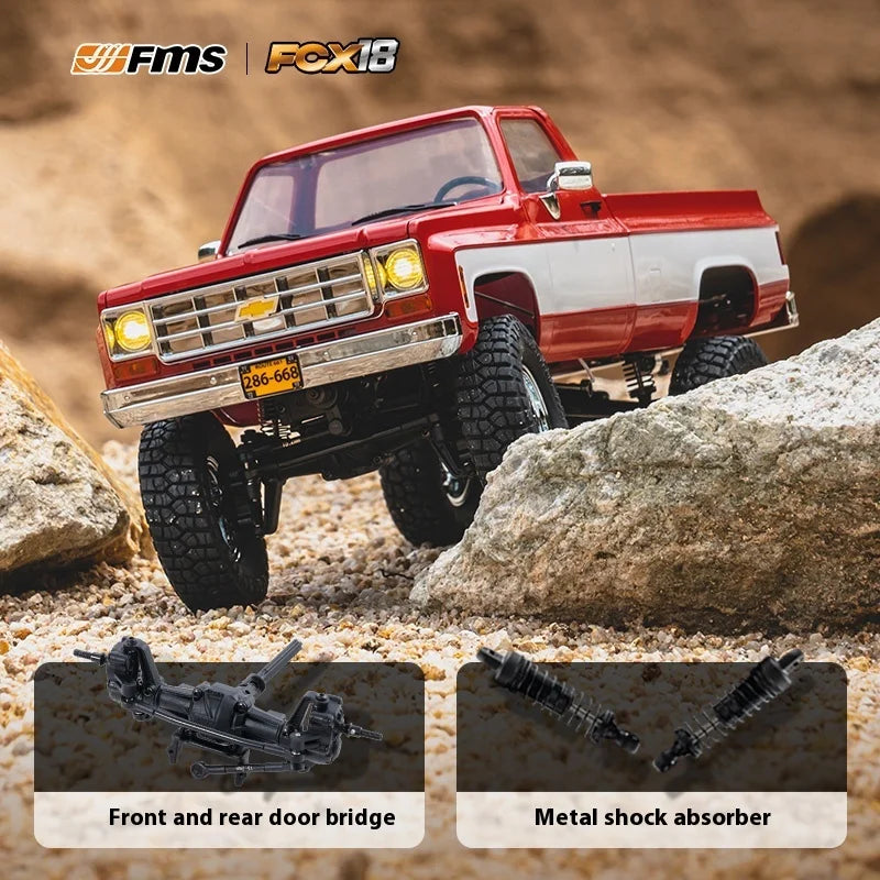 FMS FCX18 1:18 Chevrolet K10 Pickup Truck Officially Authorized Classic Retro Off-road Climbing RC Car Model RTR