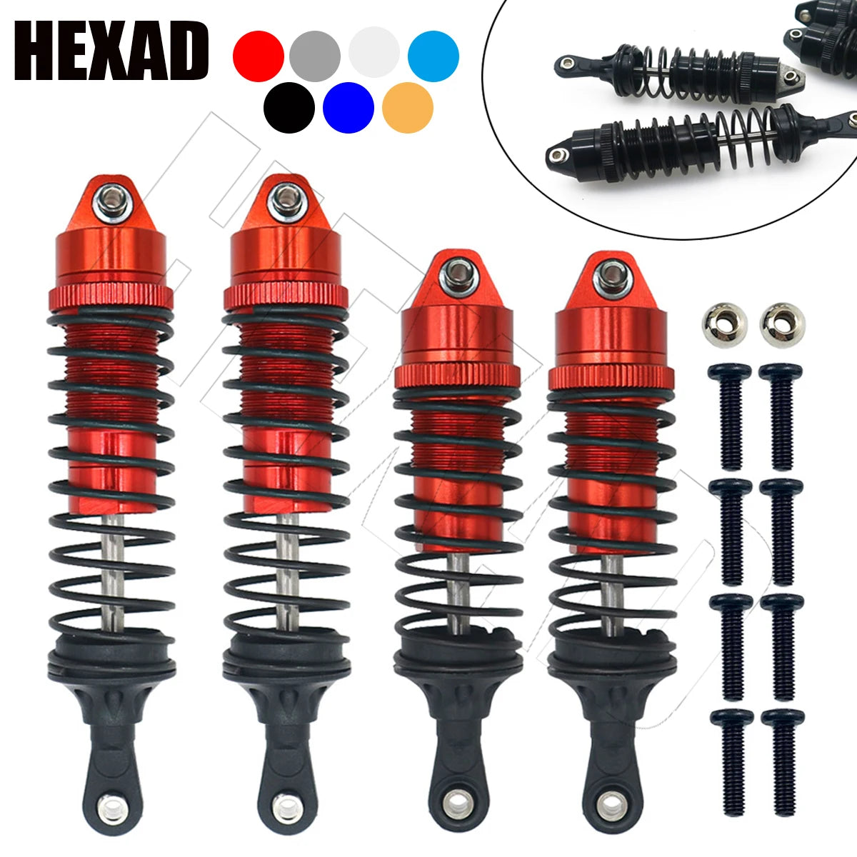 Aluminum Front&Rear Shocks Absorber Assembled for 1/10 Traxxas Slash 4x4 4WD 2WD Rustler VXL Stampede RC Car Upgrade Part