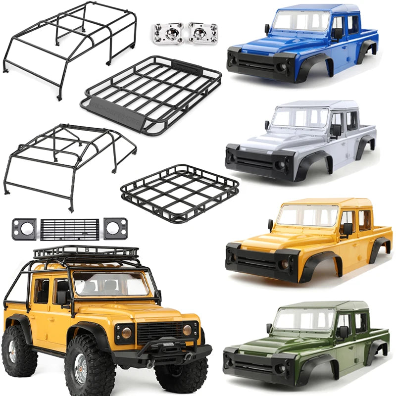 Metal Simulation 4 Doors DIY Pickup Truck Body Shell 313mm Wheelbase for 1/10 RC Crawler Car Traxxas TRX4 Defender RD110 Parts
