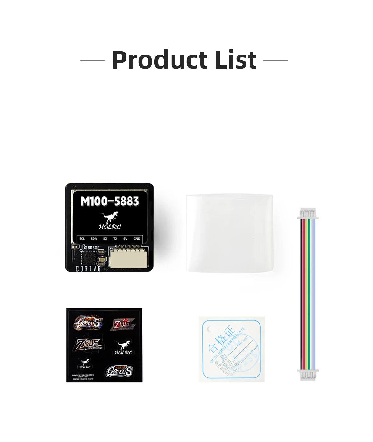 HGLRC M100-5883 M10 GPS Module with Compass Ceramic Antenna On-board LED Indicators 21x21mm for RC Airplane FPV Long Range