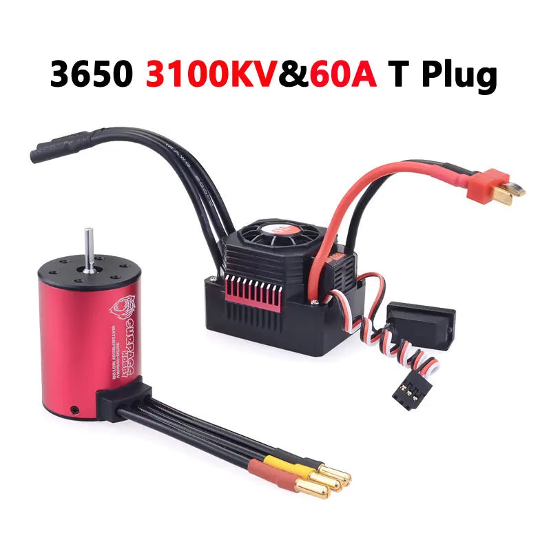 Surpass Hobby KK 3650 Combo Waterproof Brushless Motor 7700/6900/4500/3600/3100KV 3.175mm Shaft w/ 60A/120A ESC for 1/10 RC Car
