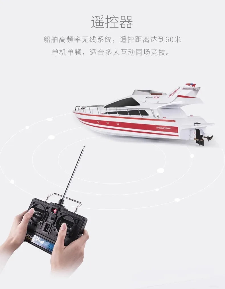 High-Speed Rc Boat Electric Toy Realistic Racing Yacht Simulation Quick Model For Ages 14+ Remote Control Boats