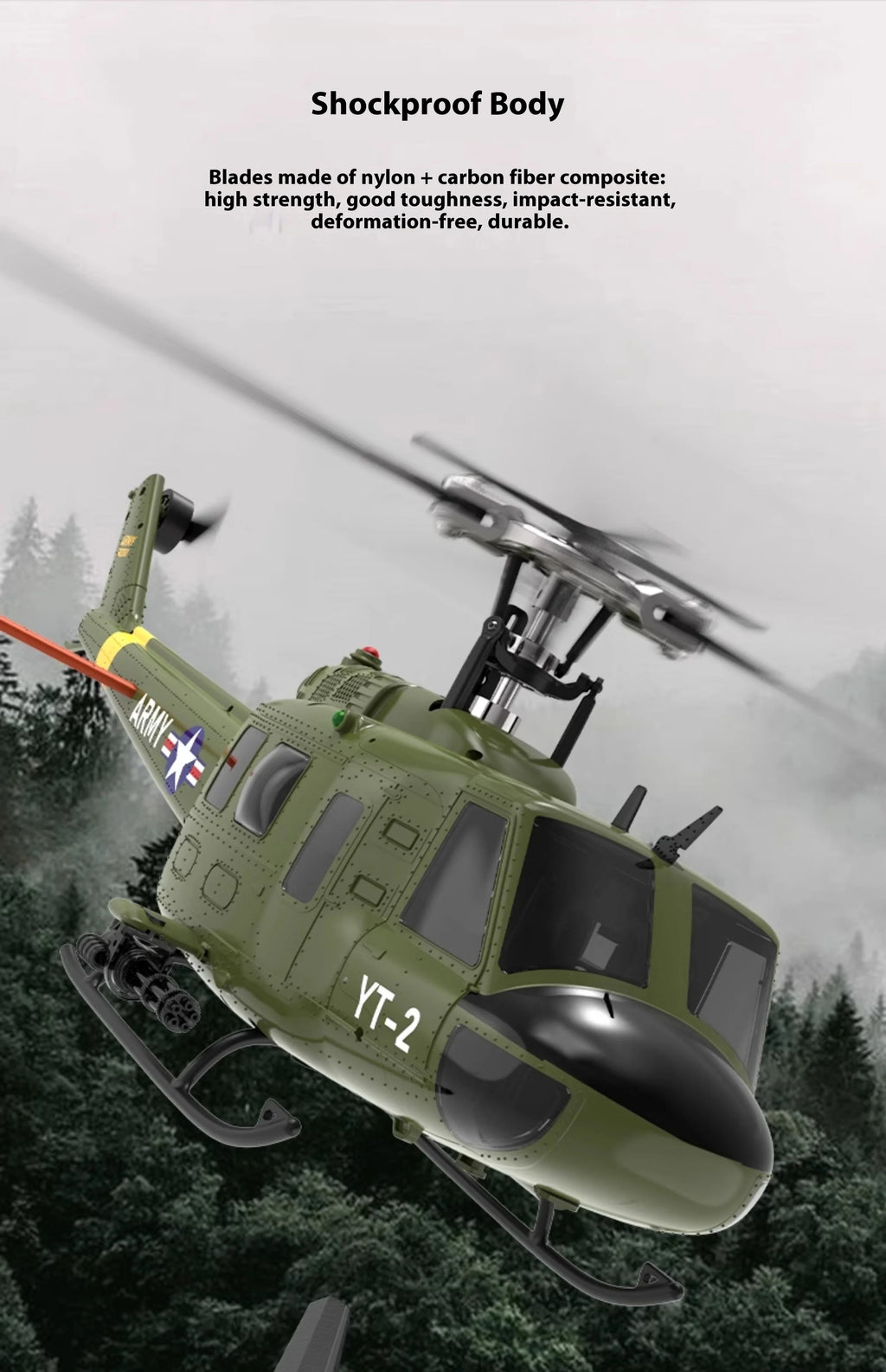 Yuxiang F07 intelligent version/F07V manual version UH1 Huey remote-controlled helicopter 3D stunt helicopter
