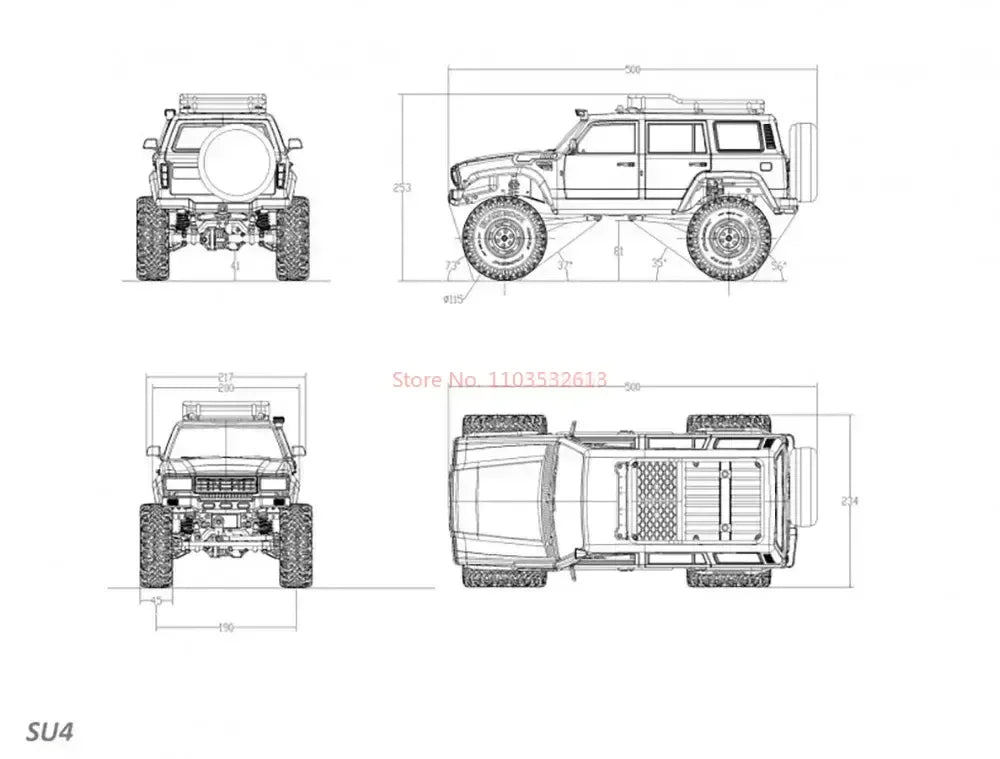 CROSSRC SU4 4WD 4X4 KIT 1/10 RC Electric Remote Control Model Car Crawler Adult Children's Toys