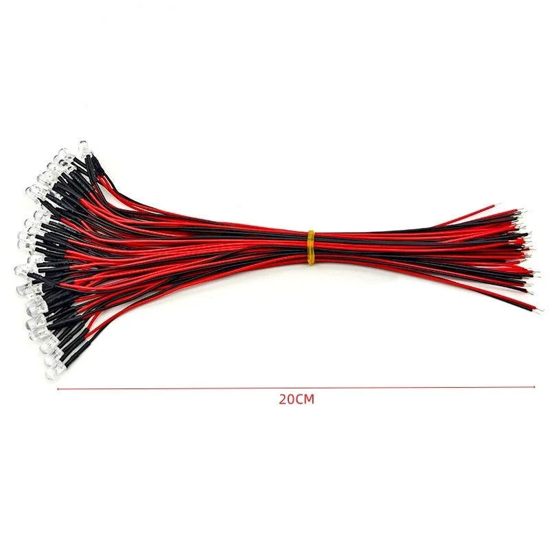 10Pcs 3mm 5mm LED Light 3V-12V Red Green Blue White Multicolor Pilot lamp For RC Crawler Car Traxxas TRX4 Axial Toy Parts