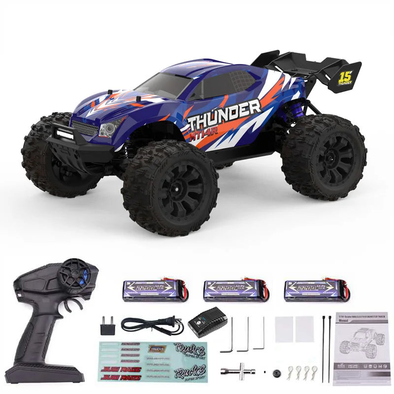 JIUSI 1:14 High Speed Rc Off-road Car 4WD 80KM/H Brushless motor 3S Remote Control Drift Racing Cars Toys For Childrens Gift