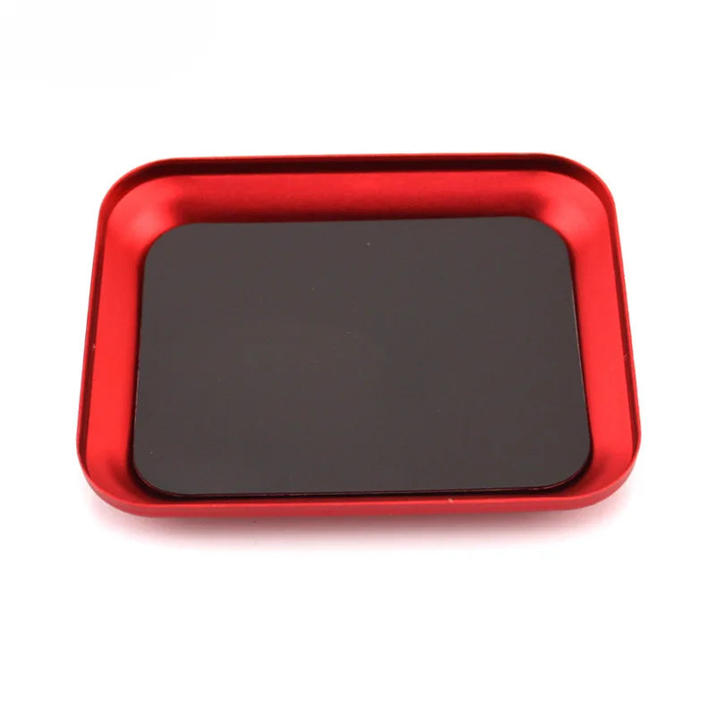 RS 98*98*11mm CNC Aluminium Magnetic Screw Tray Nut Gasket Storage Tool for RC Car Boat Airplane Model
