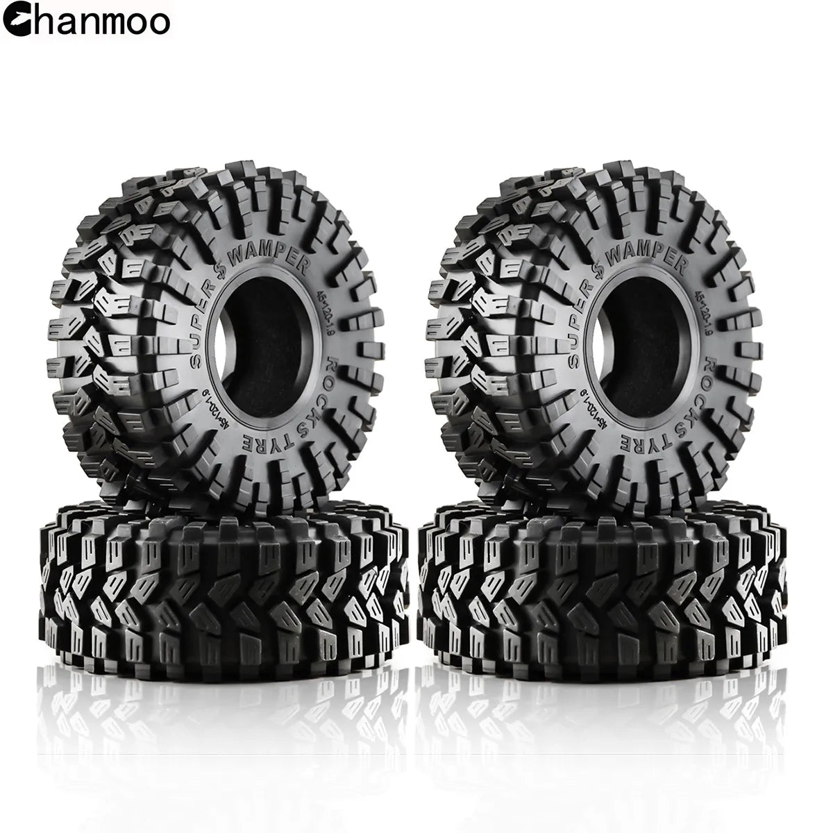 1.9in Crawler Tires Rock Wheels Mud Tyre for 1/10 Scale RC Car Axial Traxxas SCX10 II III TRX4 RC4WD D90 YK4102 Gen8 Redcat