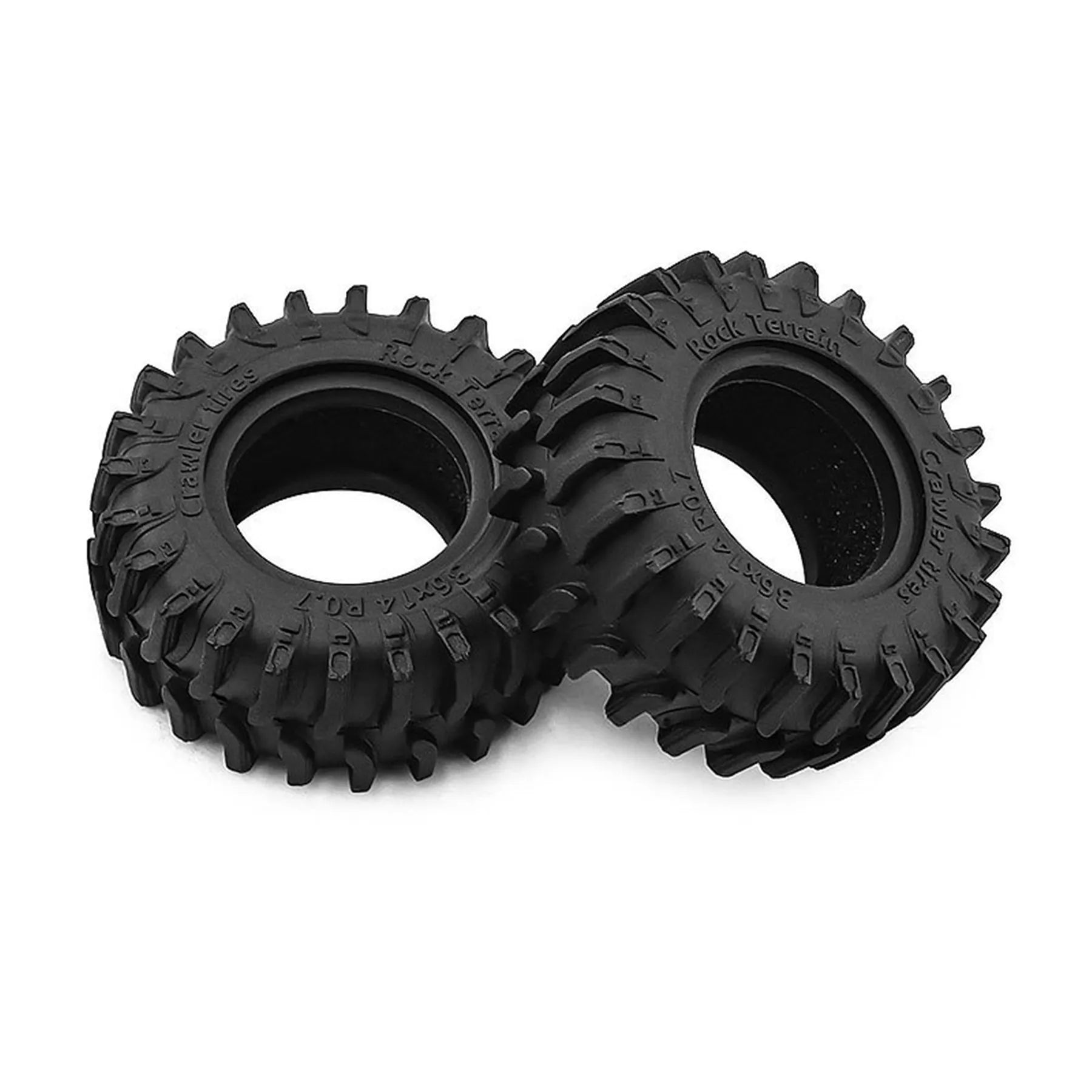 0.7 RC Crawler Tires OD 1.57'' 1/30 Soft Rubber All Terrain Tyres Beadlock Wheels Rims for 1:30 1/32 Rock Mud Car Axial SCX30