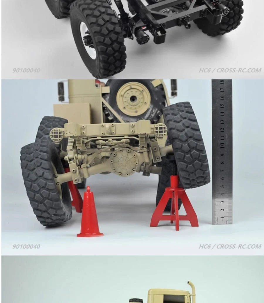 CROSS HC6 M35 Style 6X6 RC Car Military Truck Electric Remote Control Hard Shell Off Road Rock Crawler Dual Speed Model Vehicle