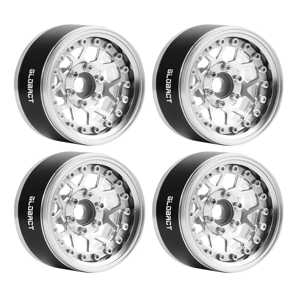 GLOBACT Aluminum 1.9 Beadlock Wheel Rims Adjustable Offsets for TRX4 TRX6 Axial SCX10 Redcat GEN7 GEN8 RC4WD D90 1/10 RC Crawler