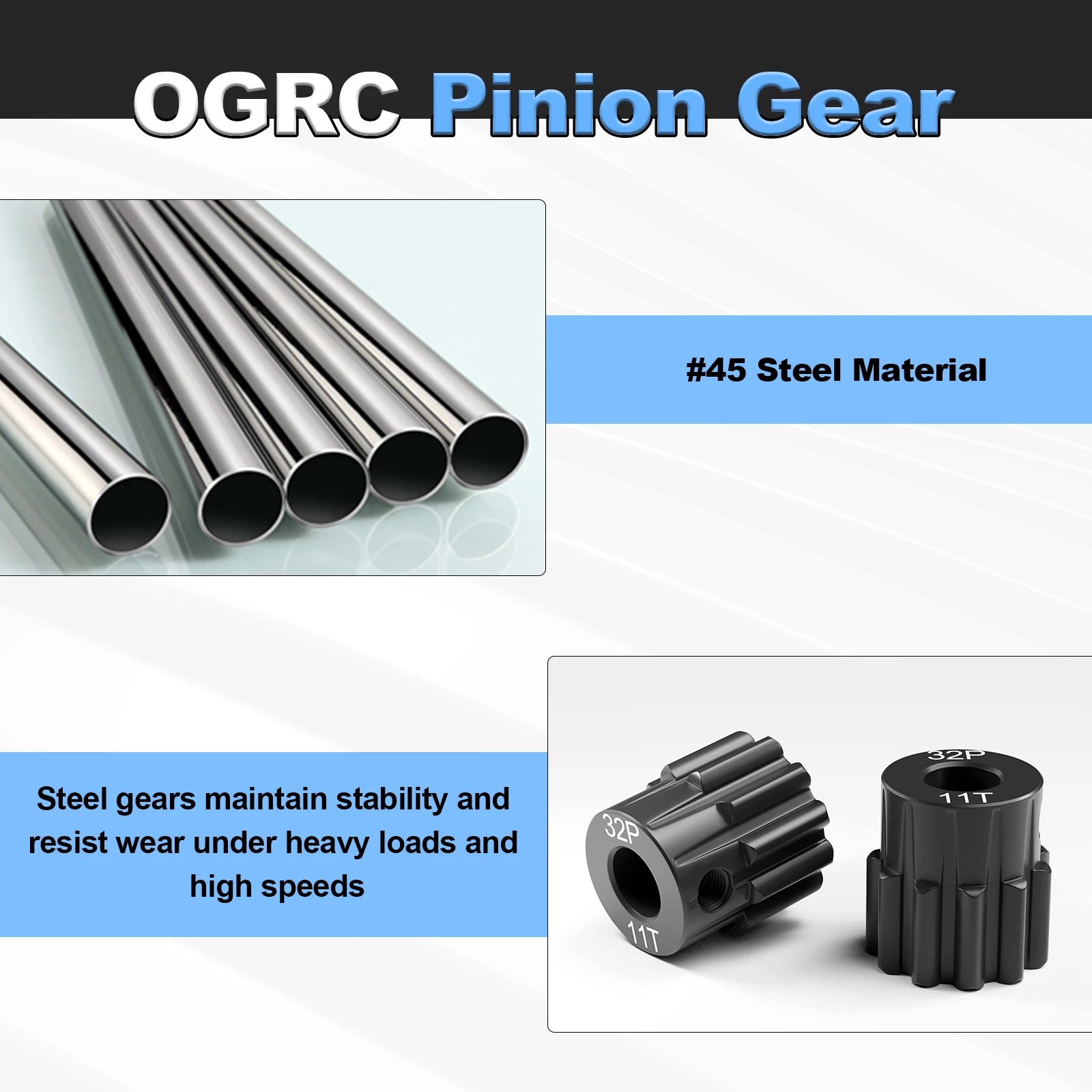 Steel Hardened 48P/32P Pinion Gears 13T 14T 15T 16T 17T 3.175mm Shaft for Traxxas Arrma HSP HPI AXIAL Tamiya Losi 1/10 RC Car