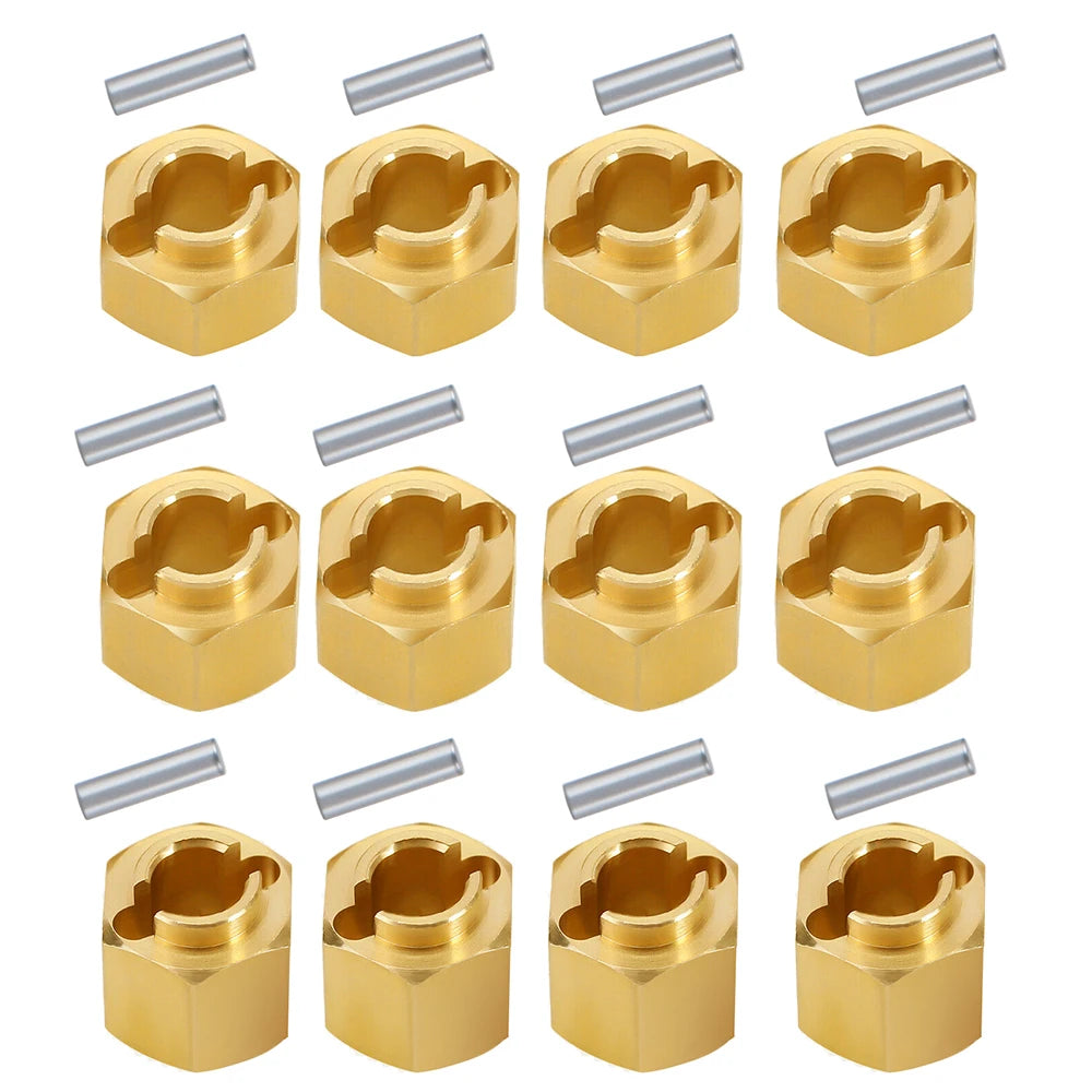 AXSPEED Brass Counterweight Caster Blocks Steering Knuckle Diff Cover Chassis Links for 1/18 TRX4M Bronco Defender Parts