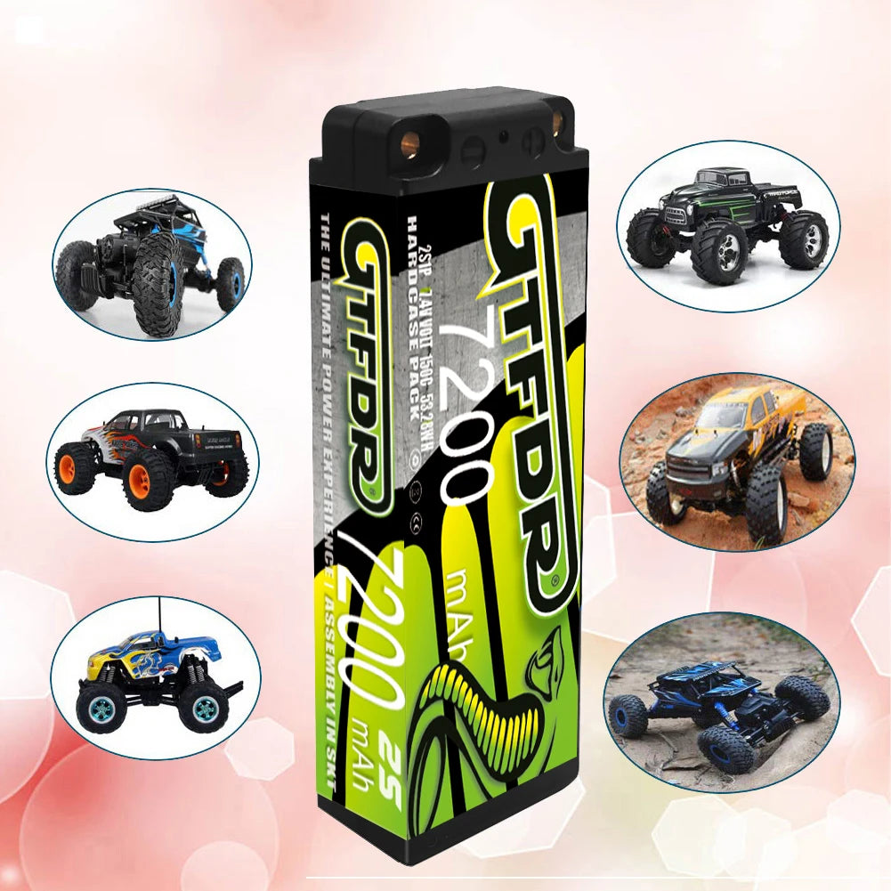 GTFDR 7.6V 7.4V 2S 5MM SHORTY HV 5200MAH 7200MAH 7000MAH 6300MAH 8400MAH 8500MAH 9400MAH 120C 150C 140C  Battery Rc Lipo 1/10