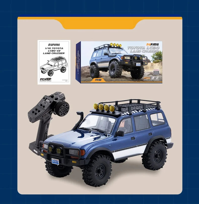 Fms Fcx10 Toyota Land Cruiser 1/10 Lc80 Pro V2 External Rotor Brushless Remote Control Off Road Climbing Vehicle 4wd Dual Speed