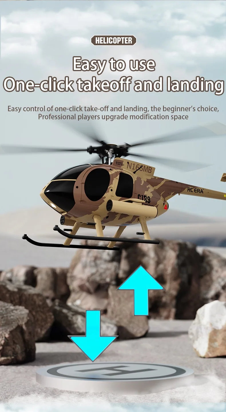 MD500 C189 Remote Control Helicopter Aircraft Add Optical Flow Positioning 6-Axis Gyro Dual Brushless Motors RC Heli for Adults