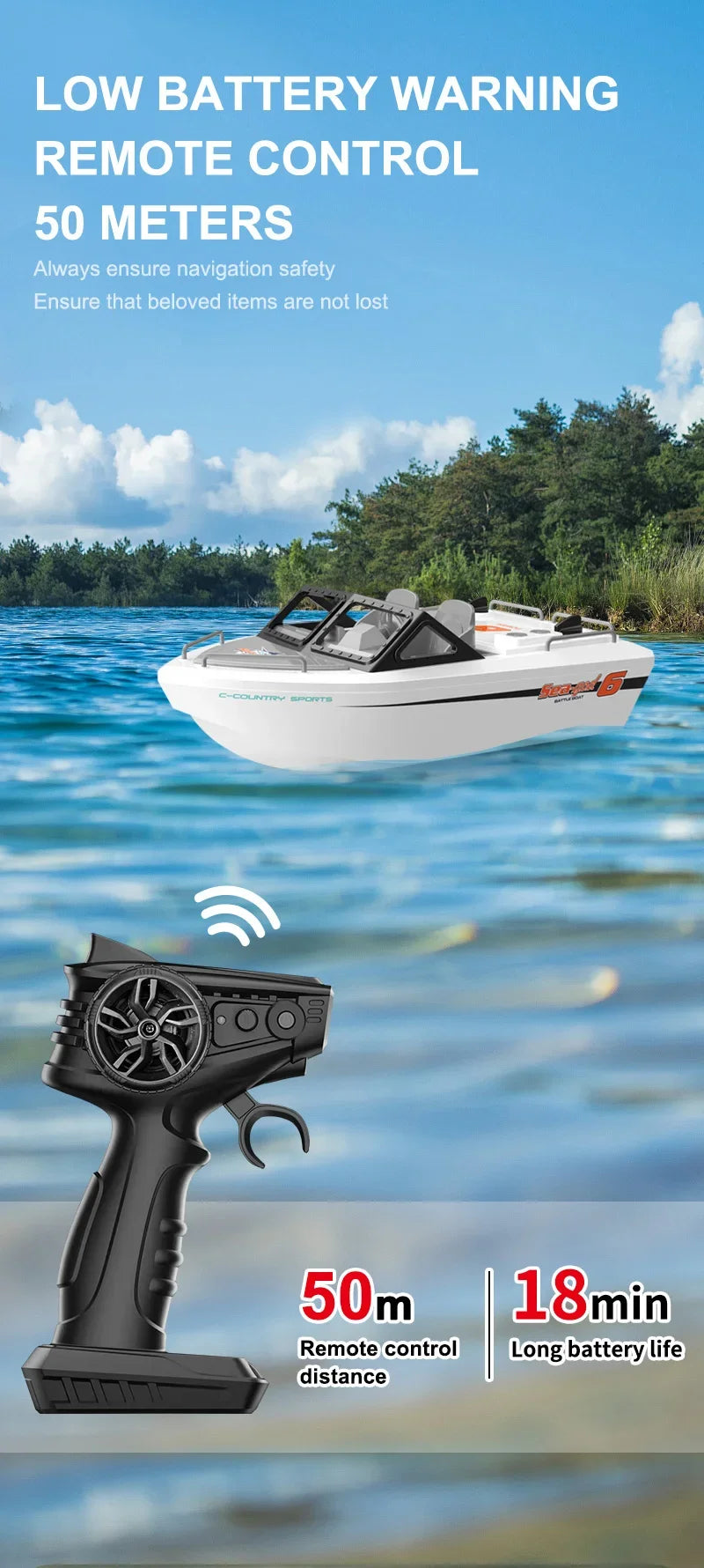 THELINK TX 693 Rc Boat 2.4G 1/12 Powerful Brushless Motor Long Range Wireless Electric Remote Control Fast Boat Model Toys Boys