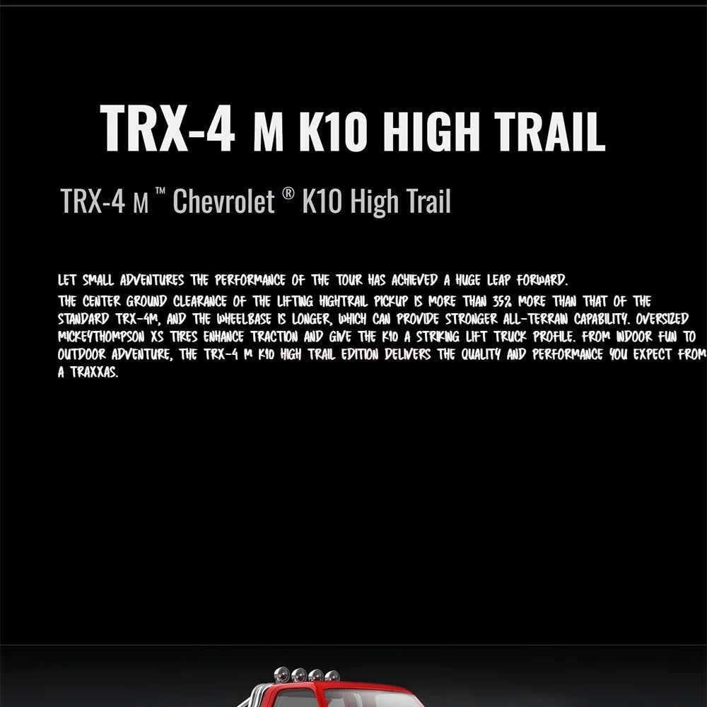 TRAXXAS 1/18 RC Car TRX4M K10 Heightening Crossing Version Of Climbing Car Off-road Vehicle Toys For Adult Kid Gift