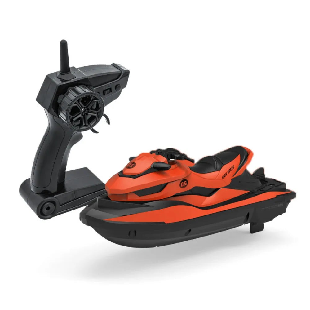 Plastic High-Speed Rc Motorboat Jet Ski Rechargeable Electric Boat Simulation Model Waterproof 1:14 2.4g Wireless Speedboat