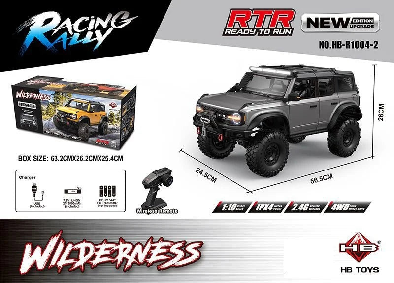 NEW Upgrades 2025 HB R001 Bronco with electric winch 1/10 4WD Remote Control Off-road Vehicle Electric Model RC Climbing