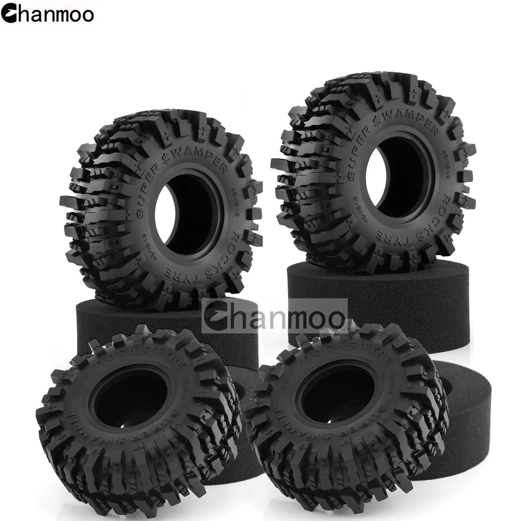 1.9in Crawler Tires Rock Wheels Mud Tyre for 1/10 Scale RC Car Axial Traxxas SCX10 II III TRX4 RC4WD D90 YK4102 Gen8 Redcat