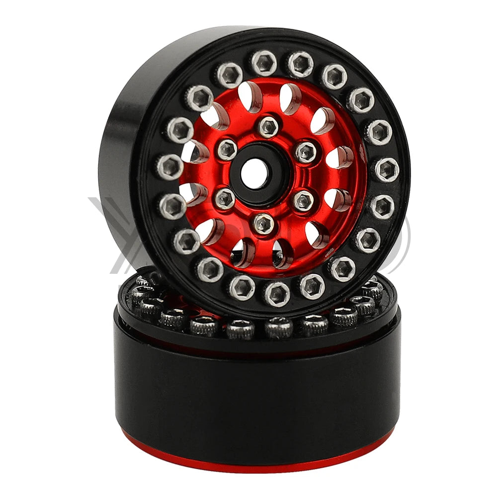 4PCS 1.0 Inch Aluminum Alloy Beadlock Wheel Hub Rims For RC Crawler Car Axial 1/24 SCX24 AX24 1/18 TRX4M Wheels Upgrade Parts