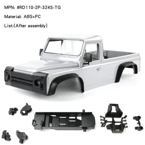 TRX-4 Simulation 324mm Wheelbase 2 Doors Pickup Truck Body Shell for 1/10 RC Crawler Car Traxxas TRX4 DEFENDER RD110 Parts