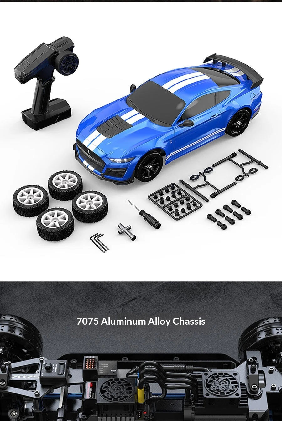 MJX Hyper Rc Car 10306 Ford Mustang Shelby Gt500 1:10 Scale Brushless High Speed Off Road Rally Pc Body Vehicle For Hobby Lovers