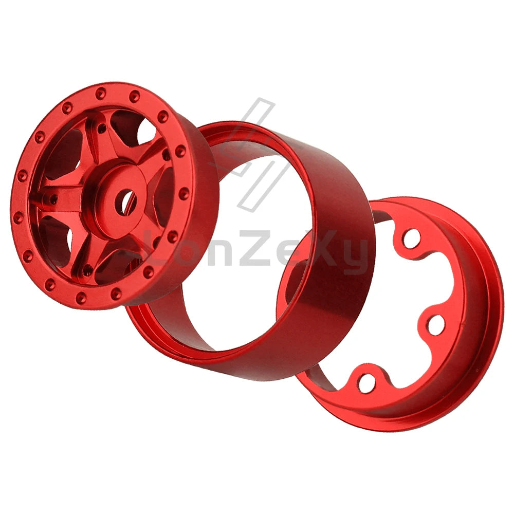 Aluminum Alloy 1.0 Inch Beadlock Wheel Hub Rims for RC Crawler Car 1/24 Axial SCX24 AX24 FCX24 1/18 TRX4M Metal Upgrade Parts
