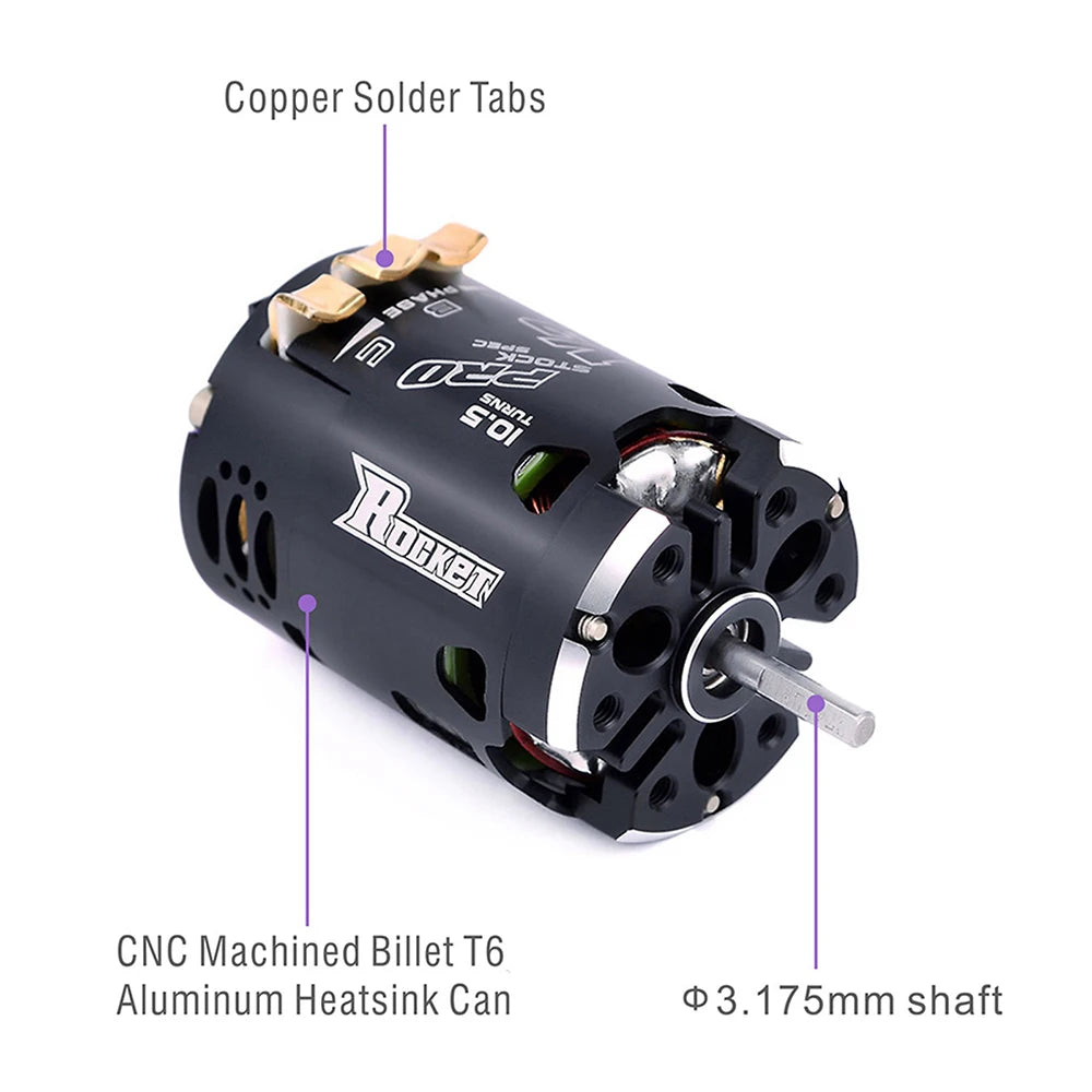 Hobbywing QUICRUN 10BL120 120A ESC w/Rocket 540 V3 4.5T  Motor Sensored Brushless Combo for Competition 1/10 1/12 F1 RC Car