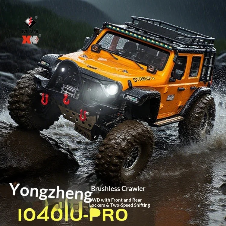WLtoys 104006 Pro 1/10 RC Electric 4WD Off Road Rock Crawler With Front Rear Differential Lock Dual Speed Transmission Model Car