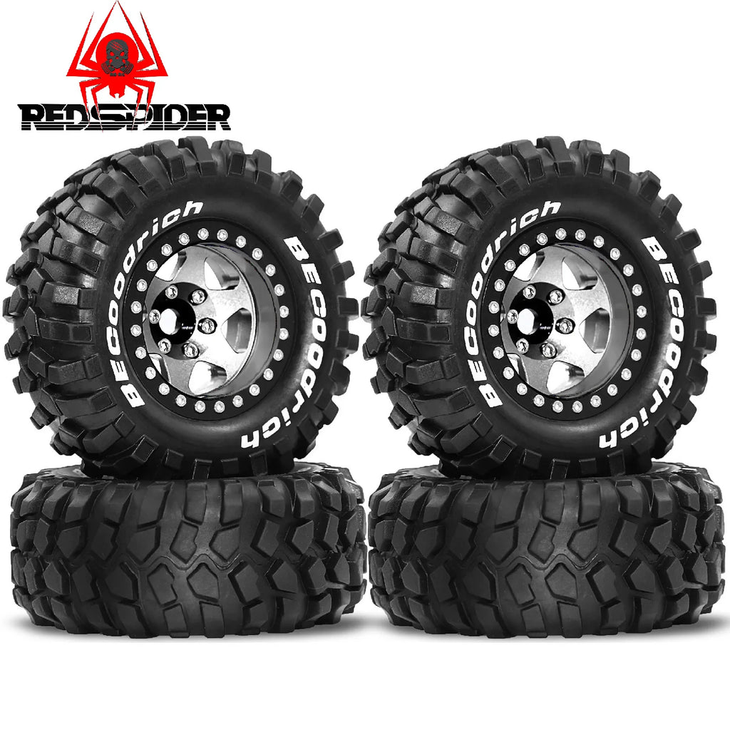 4pcs 1.9" Rubber Tires Beadlock Wheels Rims for 1/10 RC Crawler Car Traxxas TRX4 Axial SCX10 90046 90047 MST HSP Redcat Gen8