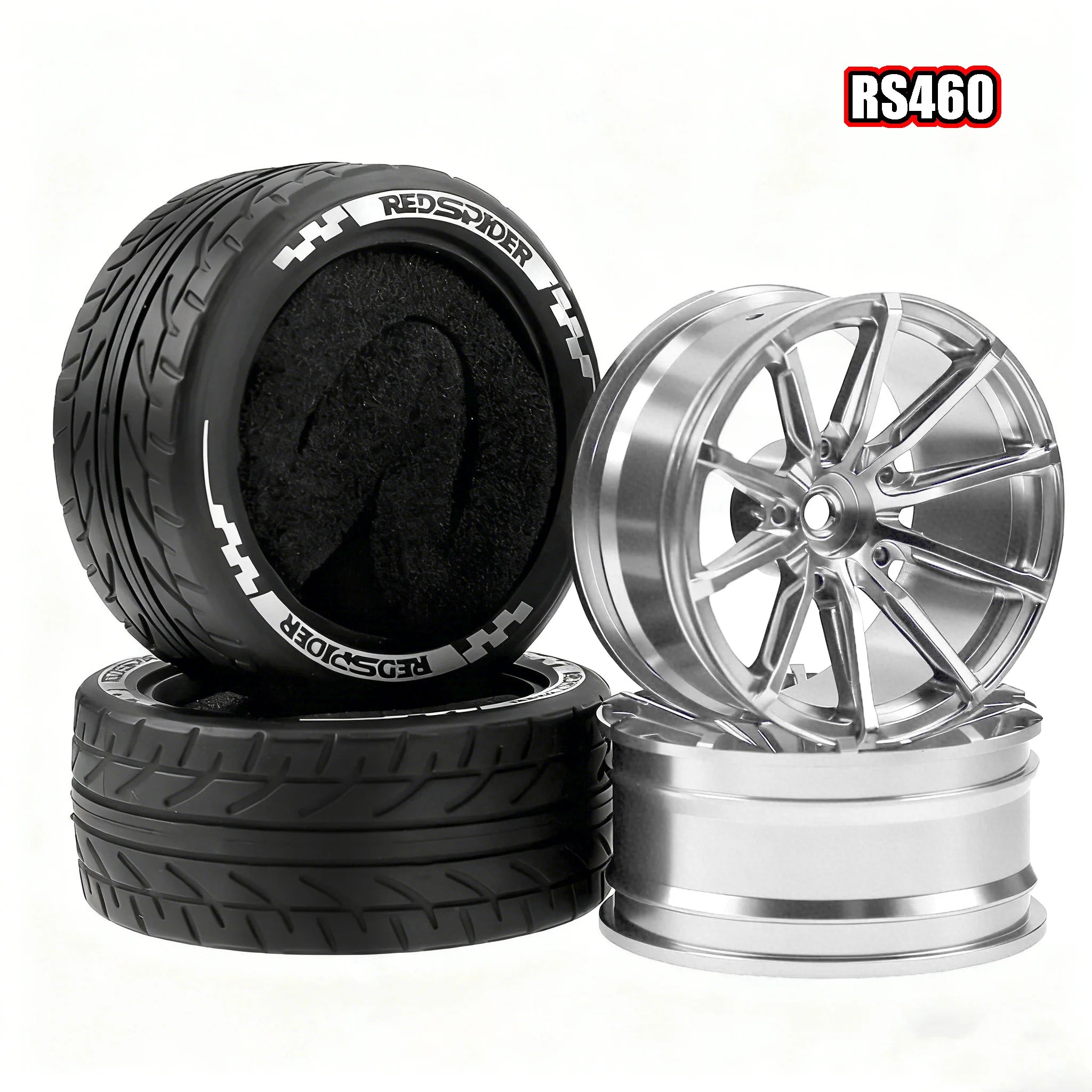 1/10 Metal RC On-Road Wheel Tires 2.55" OD 12mm Hex for 1/10 Tamiya TT01 TT02 XV02 XV01 WLtoys HSP Kyosho WR8 RedCat Sakura HPI