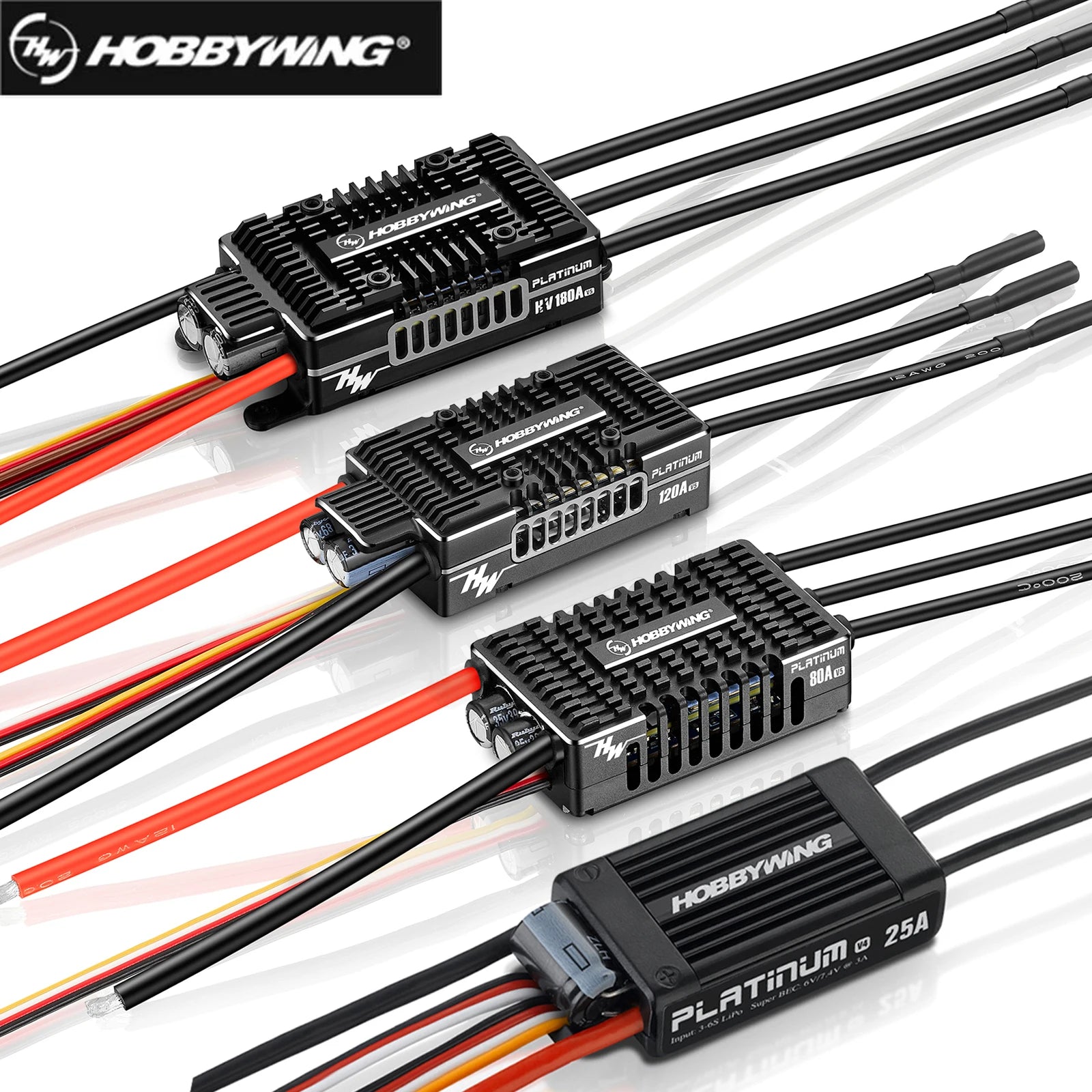Hobbywing Platinum V5 80A 120A 150A 3-8S Brushless ESC Electric Speed Control Switchable BEC Output For RC Helicopter Fixed-Wing