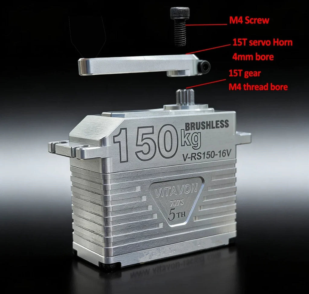 VITAVON 7075 Aluminum Servo150kg15T Brushless Digtal Servo Metal Gear Steering Brushless Servo For RC 1/5 Car Losi 5ive-B 5T