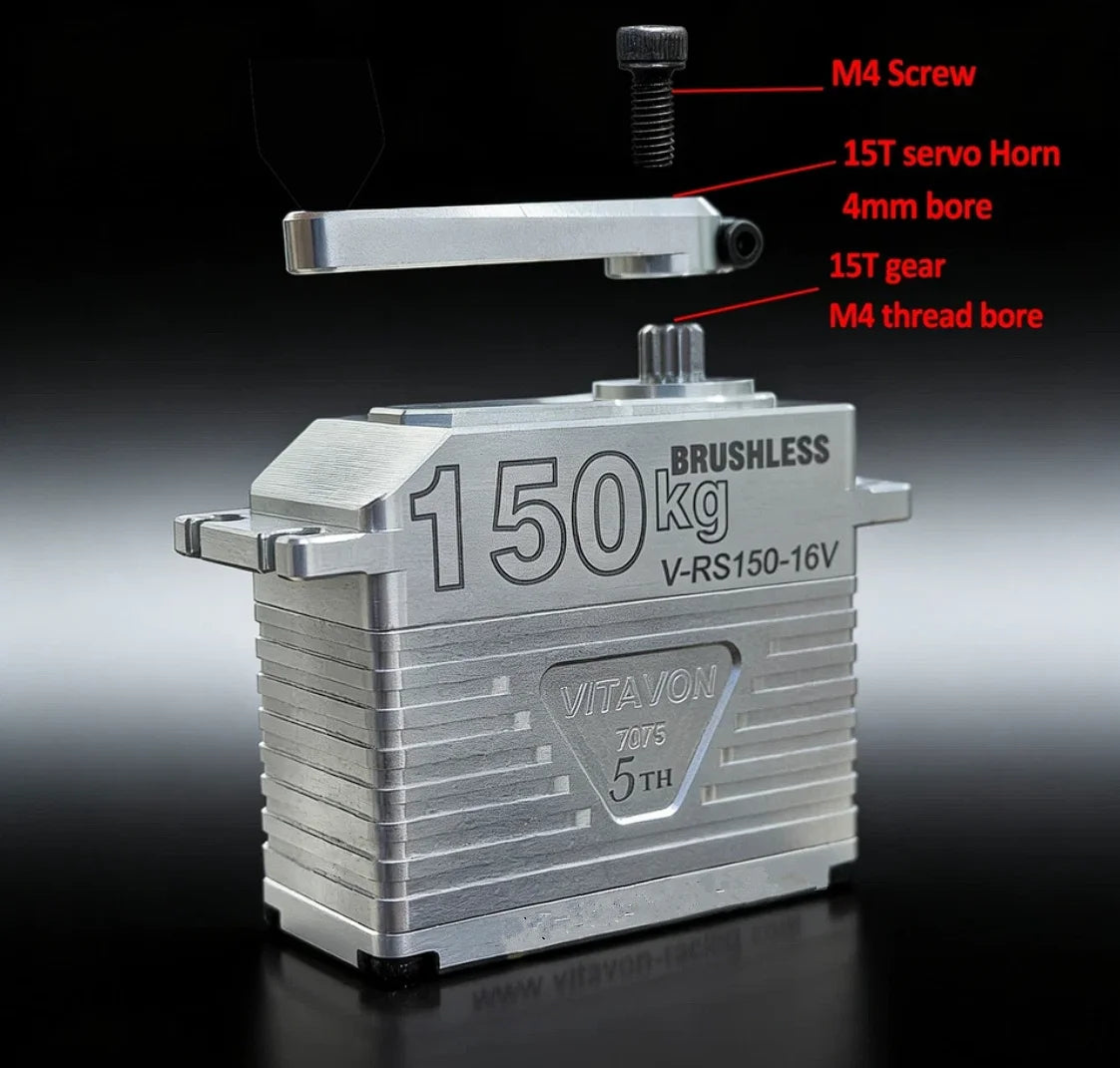 VITAVON 7075 Aluminum Servo150kg15T Brushless Digtal Servo Metal Gear Steering Brushless Servo For RC 1/5 Car Losi 5ive-B 5T