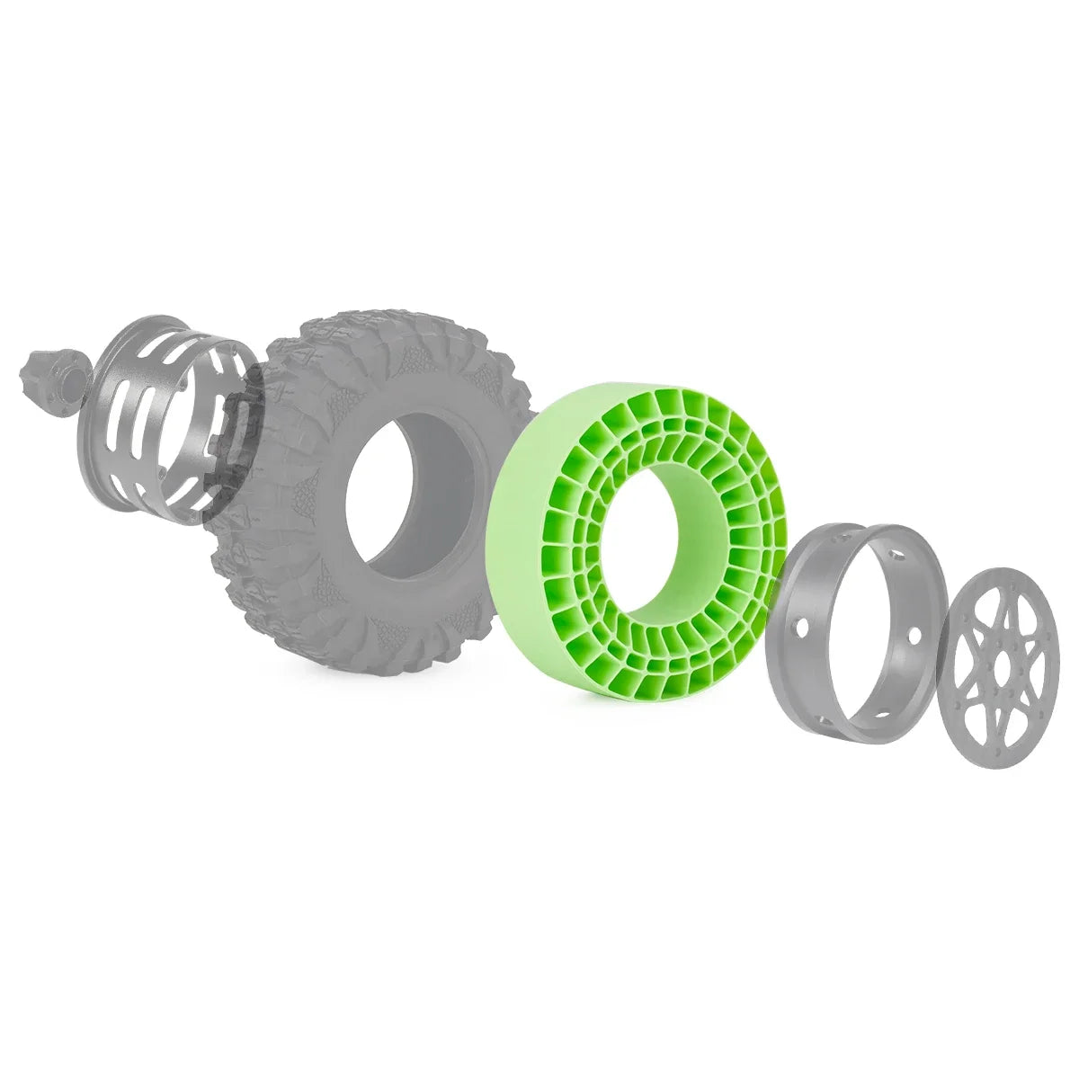 4PCS Waterproof 2.2" Silicone Rubber Insert Foam 125*45mm for 1/10 RC Crawler Car SCX10 Capra Wraith Upgrade Parts