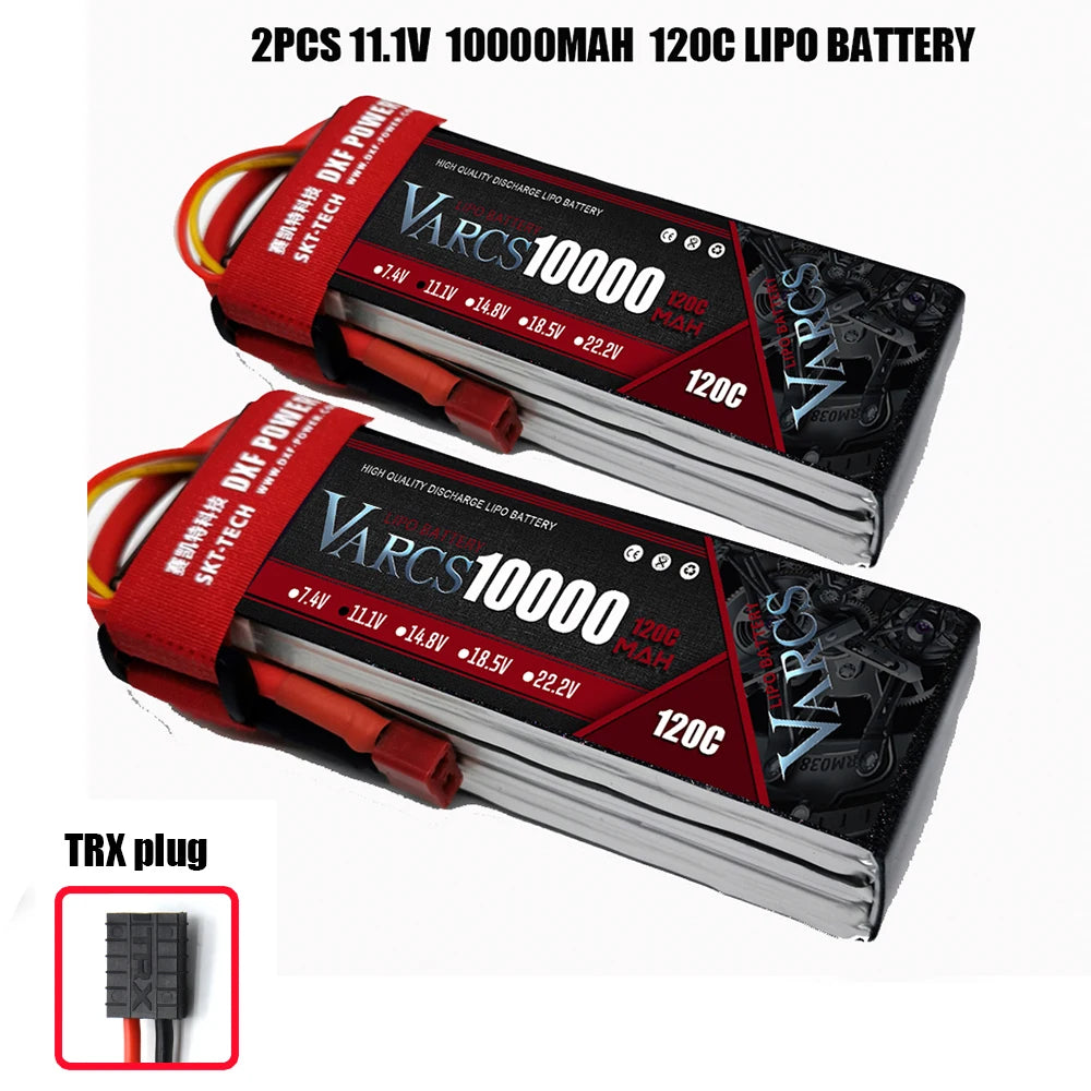2PCS VARCS 7.4V 7.6V 11.4V 11.1V 15.2V 14.8V 22.2V 2S 3S 4S 6S 5200Mah 6300Mah 6500mAh 6200mAh 6750mAh 8000mAh 7000mAh 10000mah