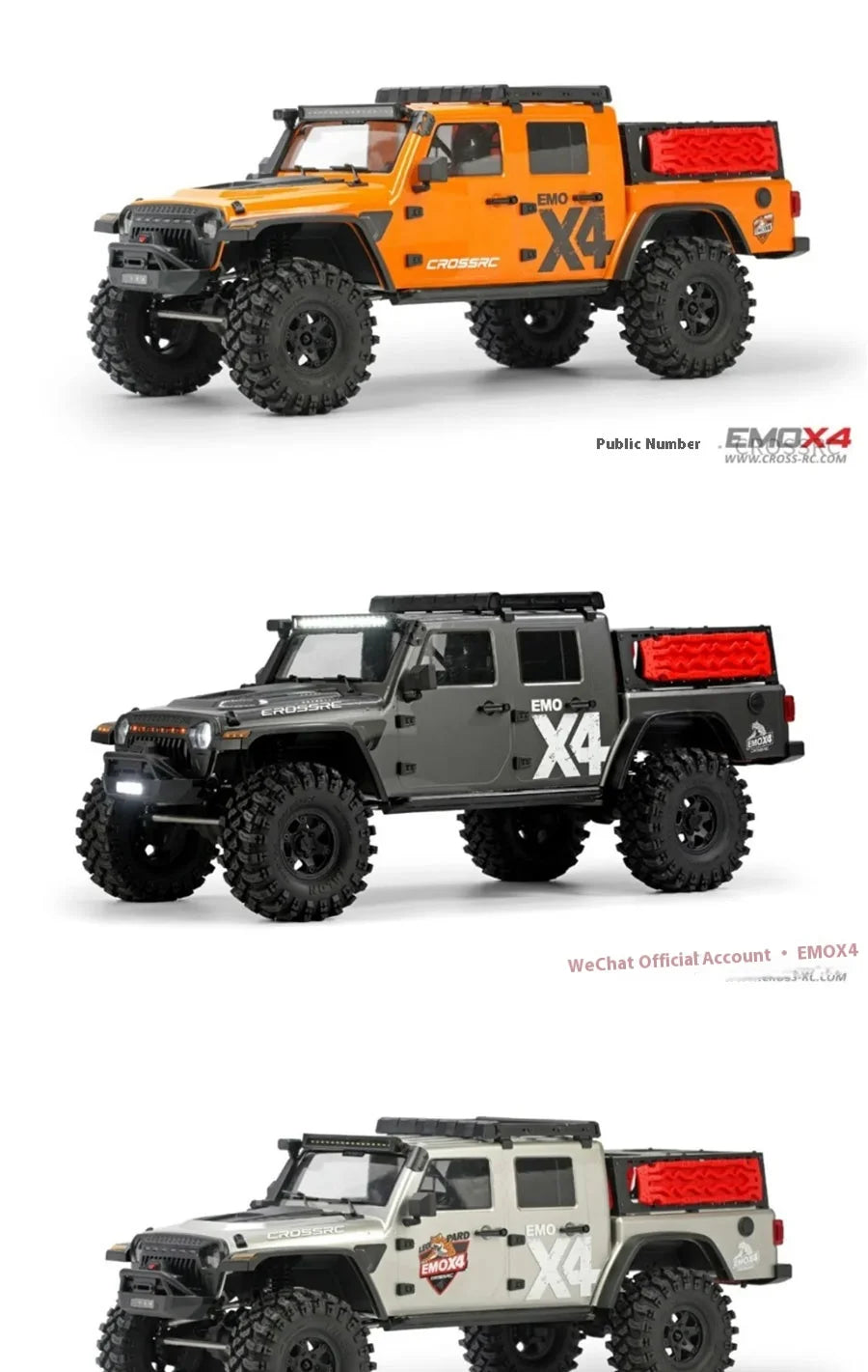 Crossrc Emo X4 Leopard 1/8 Rc 4wd High Speed Simulation Remote Control Electric Variable Speed Climbing Off Road Vehicle Model