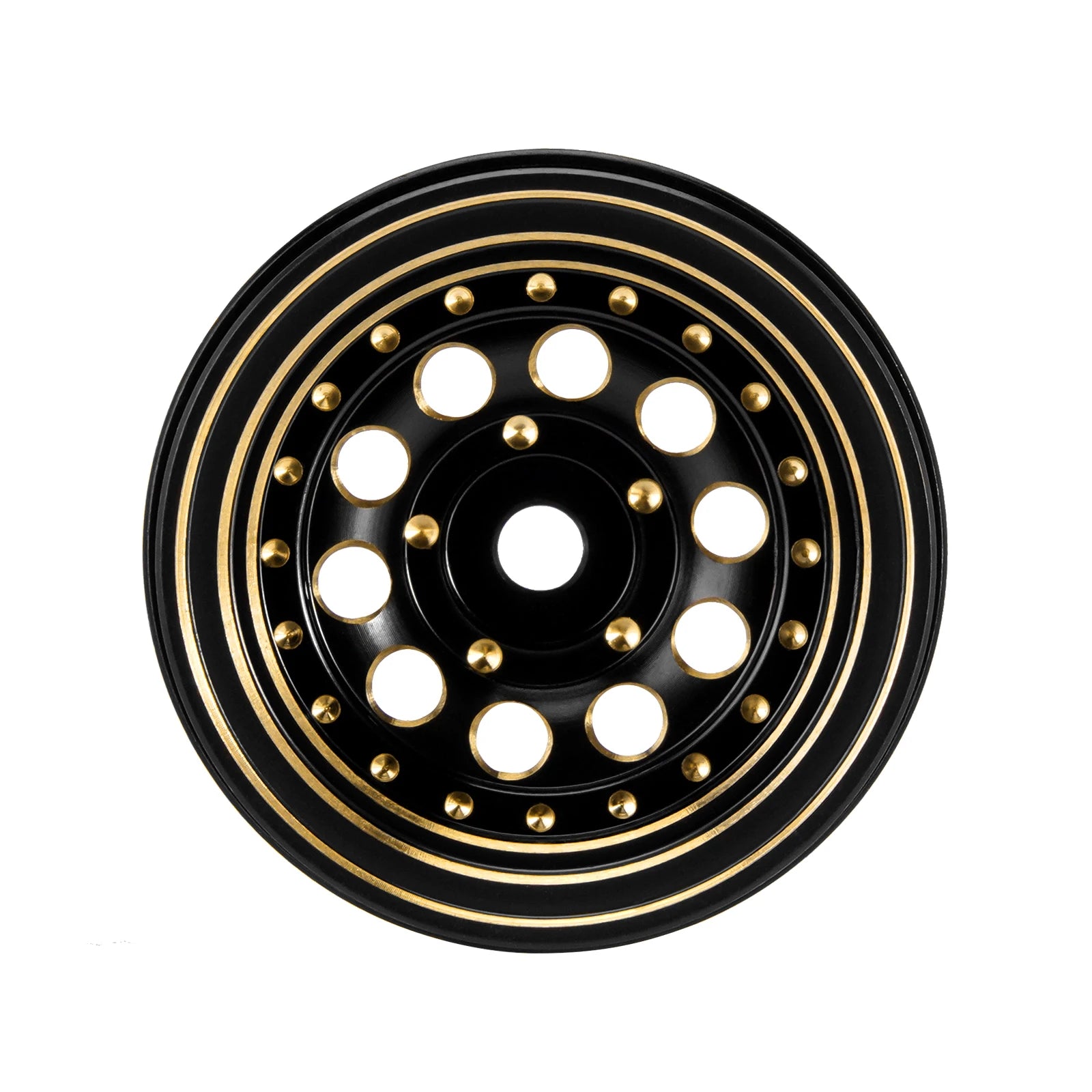INJORA 39g Black Coating Brass 1.0" Beadlock Wheel Rims for 1/24 1/18 RC Crawler Car Axial SCX24 AX24 TRX4M FCX24 (W1008)