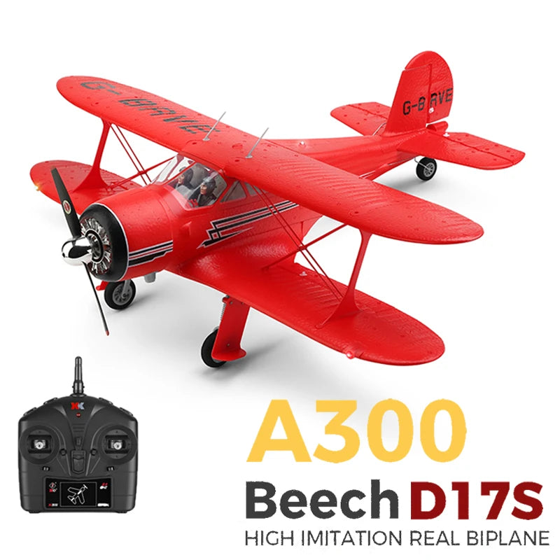 WLtoys XK A300 Beech-D17S RC Plane 4CH Brushless Motor Double Wings Remote Control Airplane 3D6G Aircraft Toys for Kids Adults